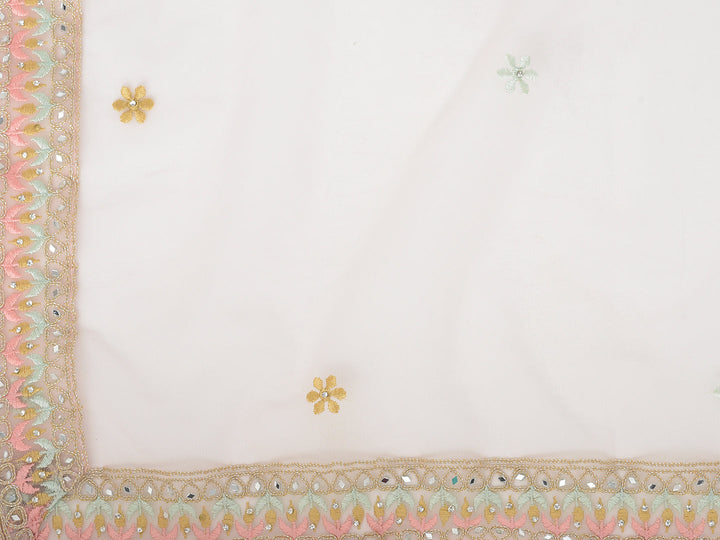 Neerus Orange net embroidered sharara set - detail view 2