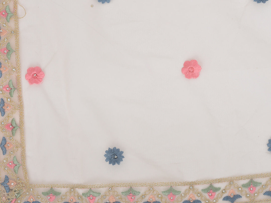 Neerus Orange net embroidered sharara set - detail view 7