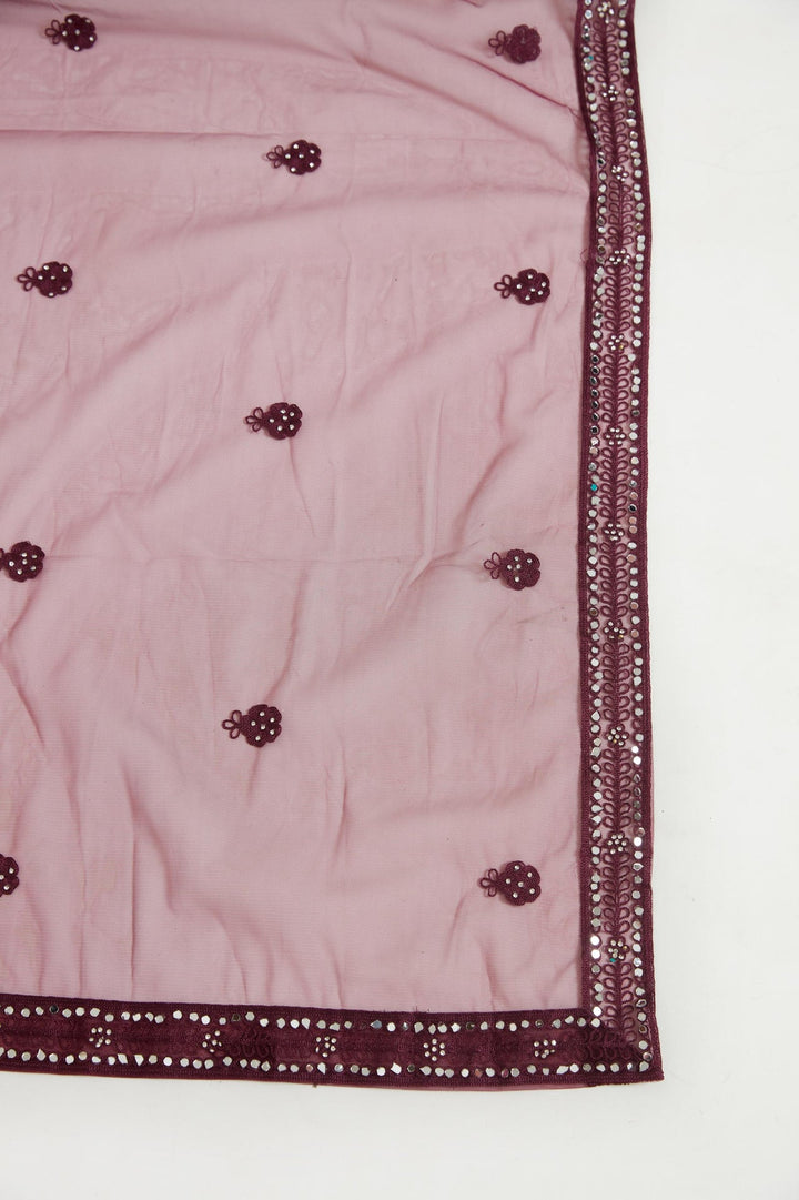 Neerus Orange net embroidered dress - detail view 3