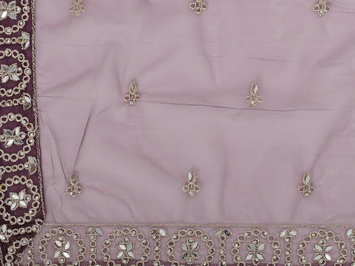 Neerus Maroon net embellished lehenga choli - detail view 3