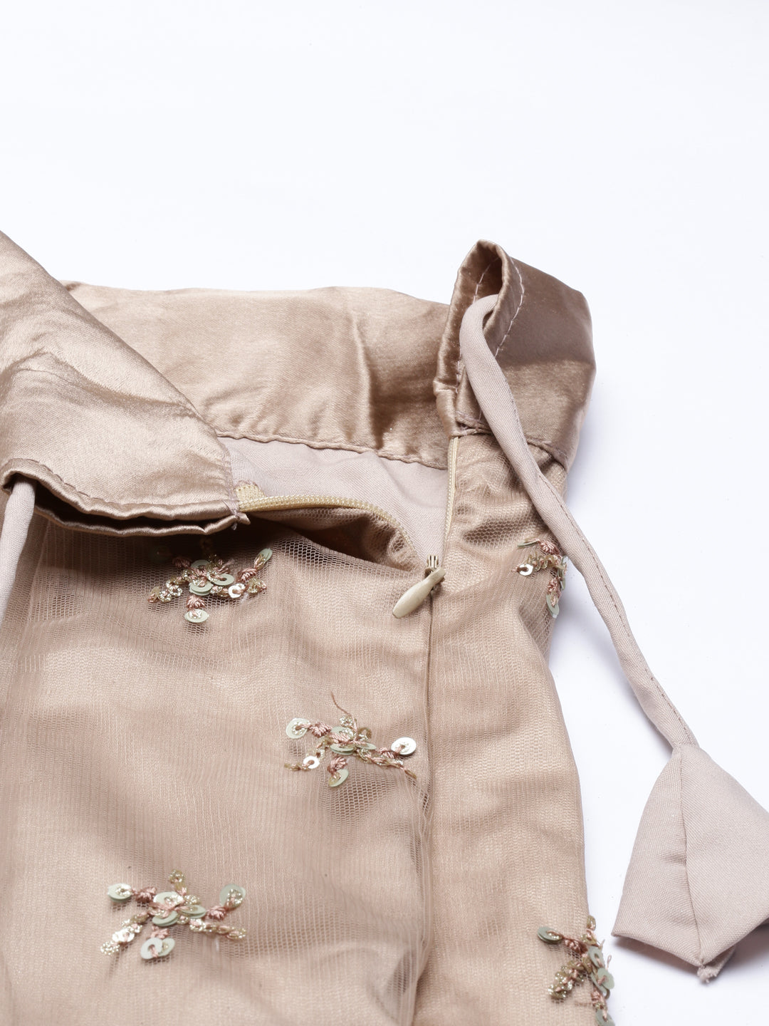 Neerus Gold net embellished lehenga set - detail view 10