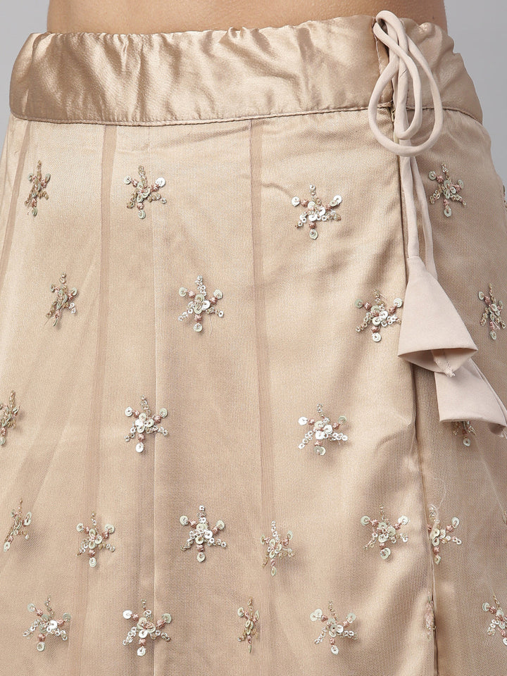 Neerus Gold net embellished lehenga set - detail view 2