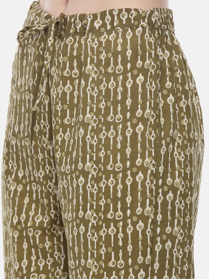Neerus Green cotton solid suit set - detail view 5