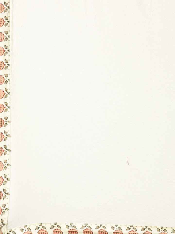 Neerus Yellow Rayon Printed Kurta Set with Trouser and Dupatta - detail view 4