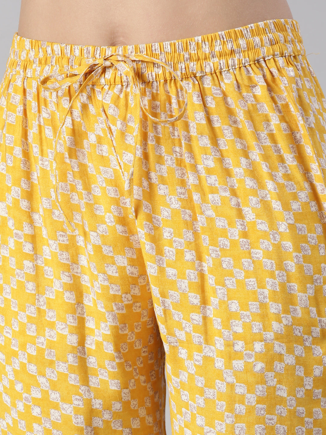 Neerus Yellow rayon embroidered kurta set - detail view 3