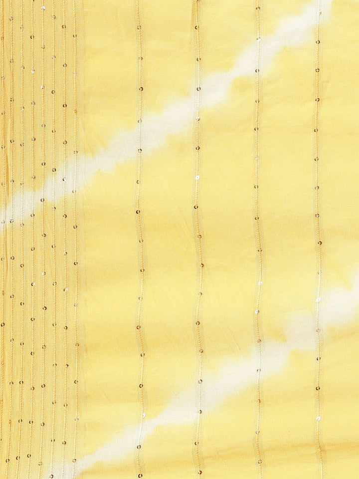 Neerus Yellow rayon embroidered kurta set - detail view 4