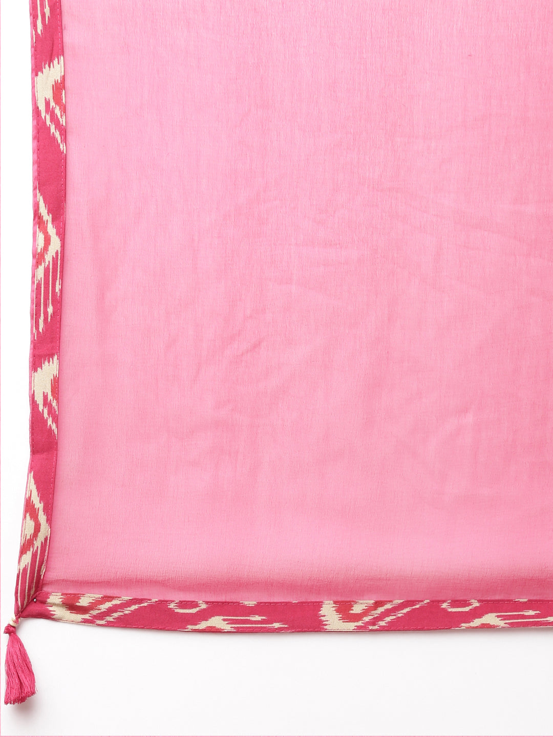 Neerus Pink embroidered kurta set with trouser and dupatta - detail view 4
