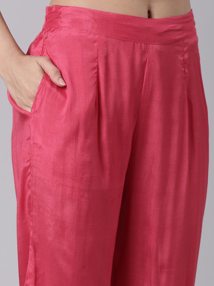 Orange Shimmer Hand Work Three Piece Set