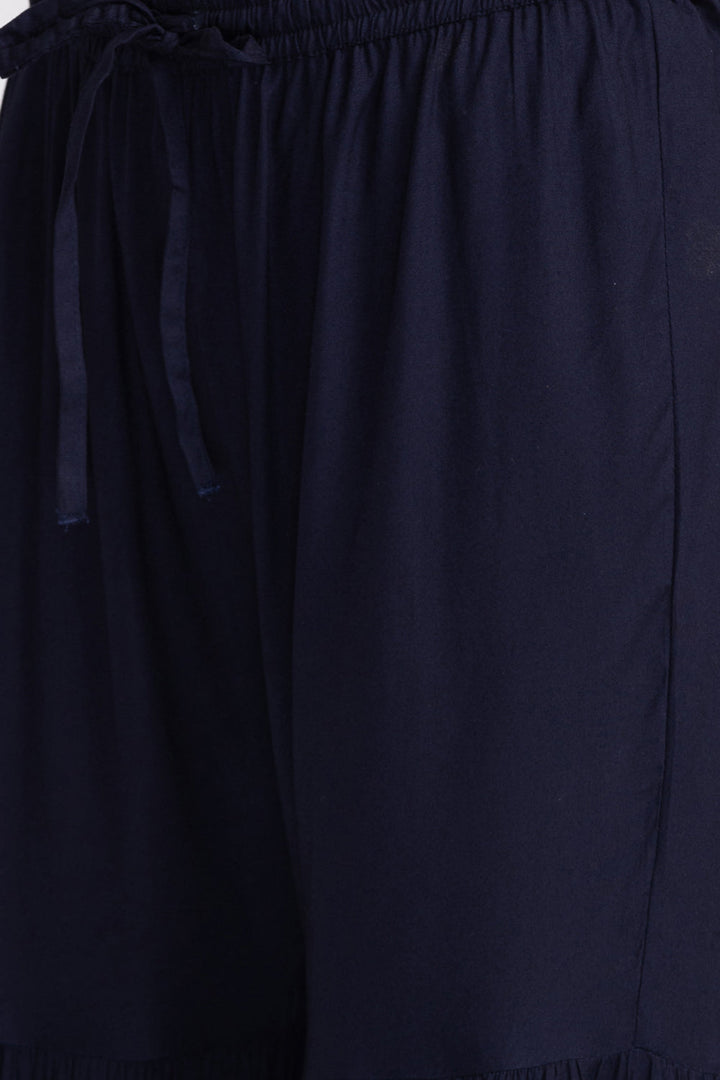 Neerus Blue georgette embellished kurta sharara set - detail view 3