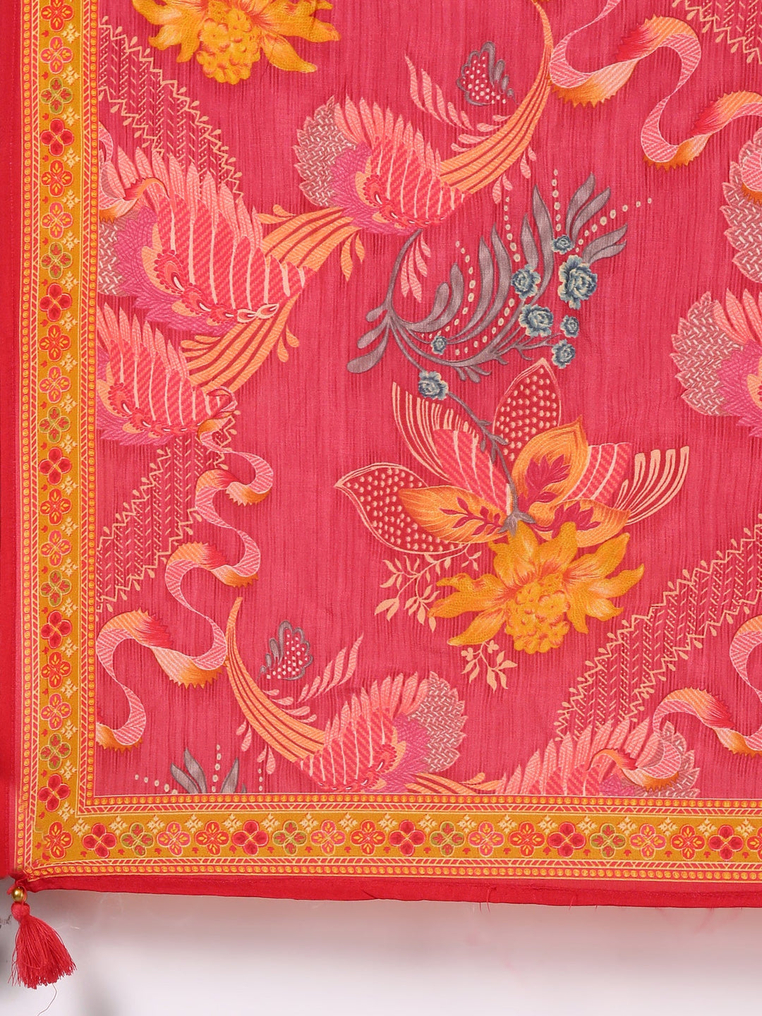 Neerus Pink Silk Digital Printed Suit Set - detail view 4
