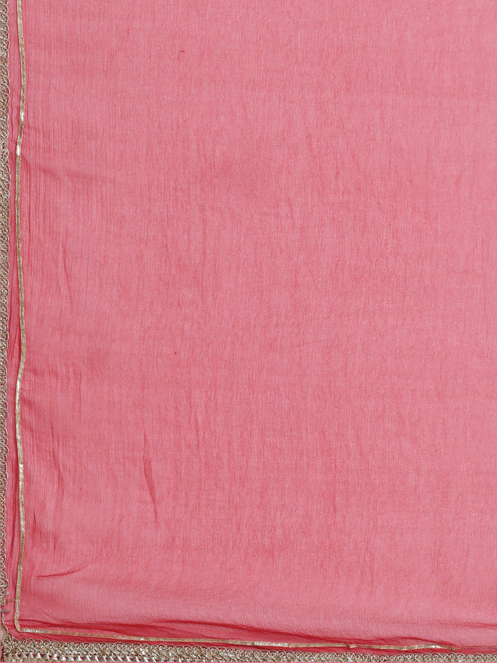 Neerus Beige cotton printed suit set - detail view 5
