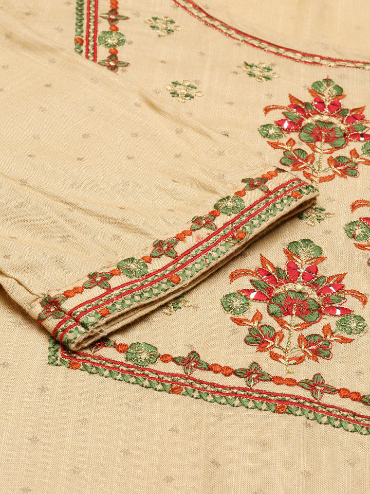 Neerus Beige cotton printed suit set - detail view 2