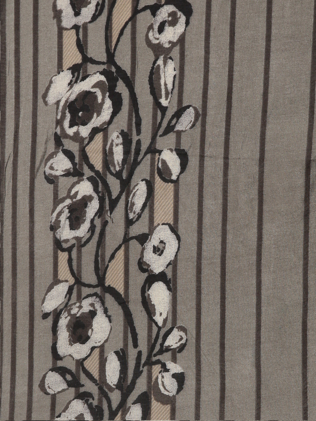 Neerus Grey printed straight kurta set with trouser and dupatta - detail view 4