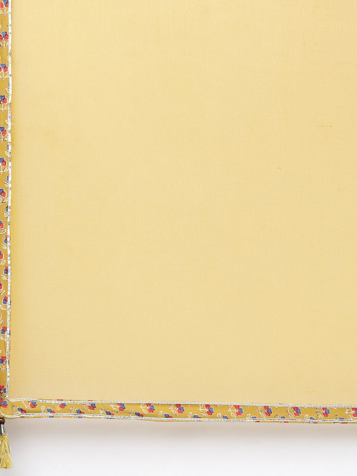 Neerus Yellow printed floral kurta set with sharara - detail view 4