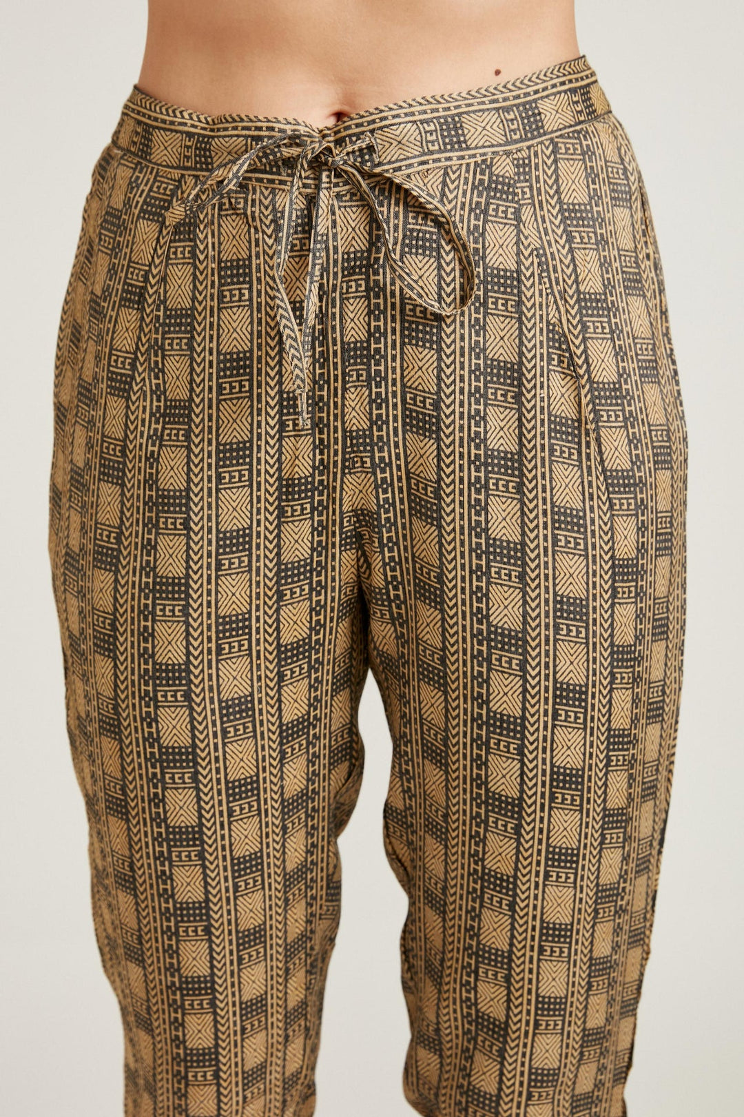Neerus Yellow viscose rayon straight kurta set - detail view 2