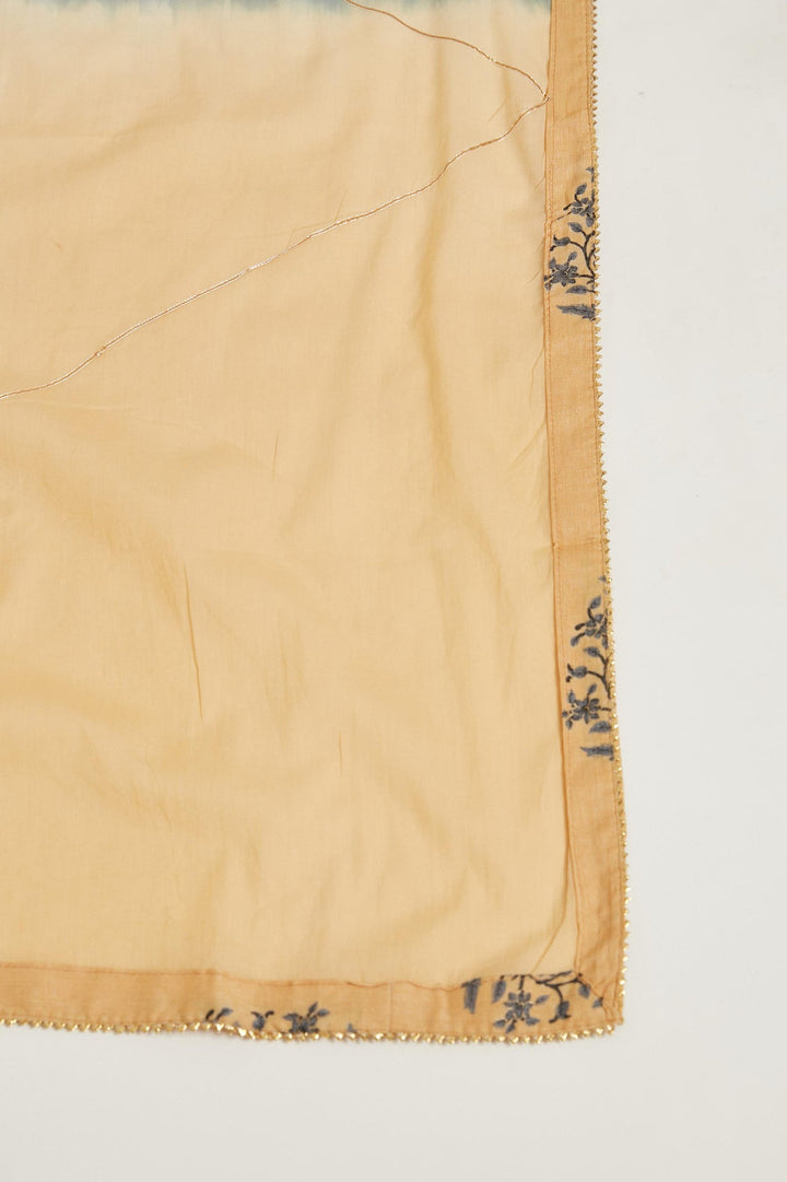 Neerus Yellow viscose rayon straight kurta set - detail view 4