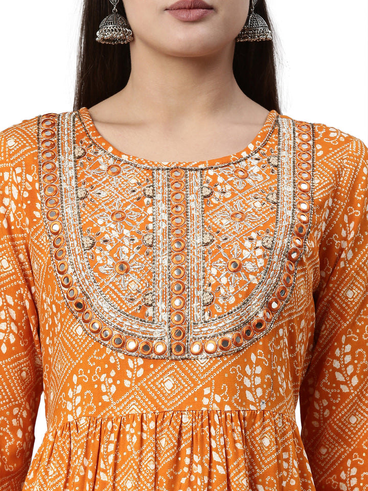 Neerus Yellow rayon solid kurta - back view