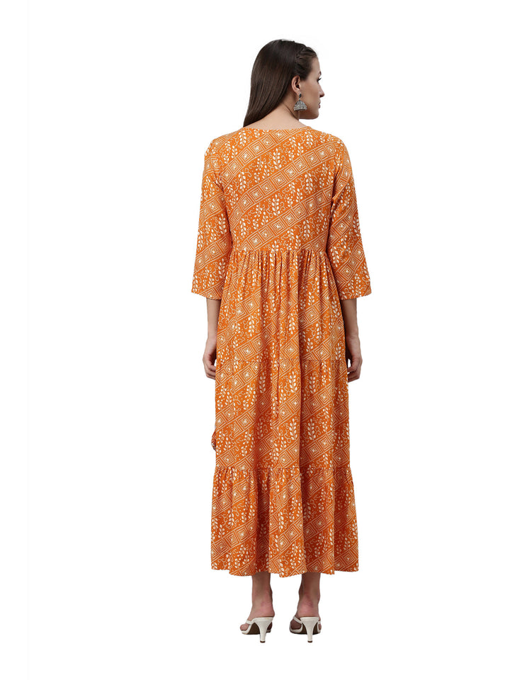 Neerus Yellow rayon solid kurta - detail view 2