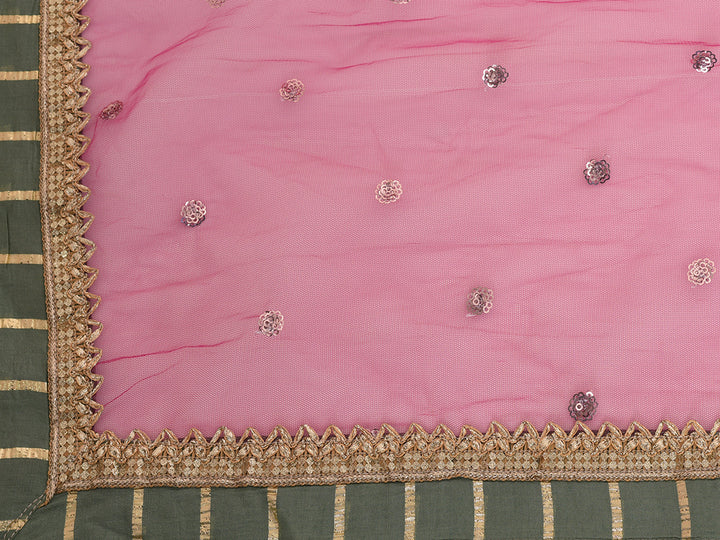 Neerus Green Georgette Maxi Gown - detail view 1
