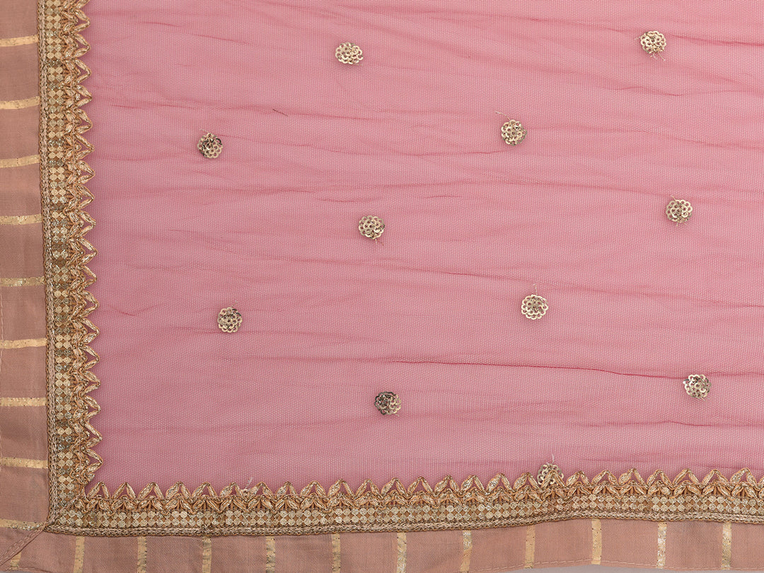 Neerus Beige georgette solid gown - detail view 1