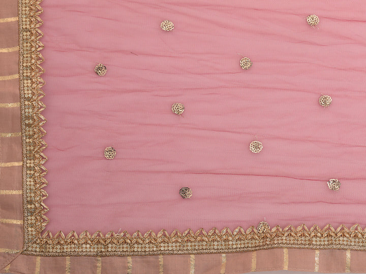 Neerus Beige georgette solid gown - detail view 1