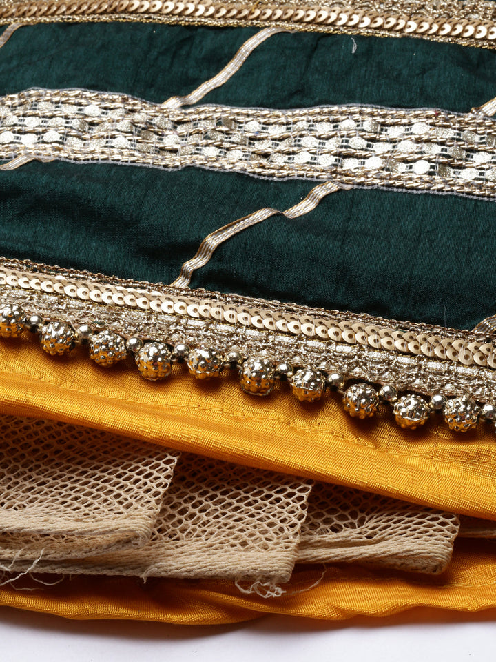 Neerus Yellow georgette embellished lehenga set - detail view 1