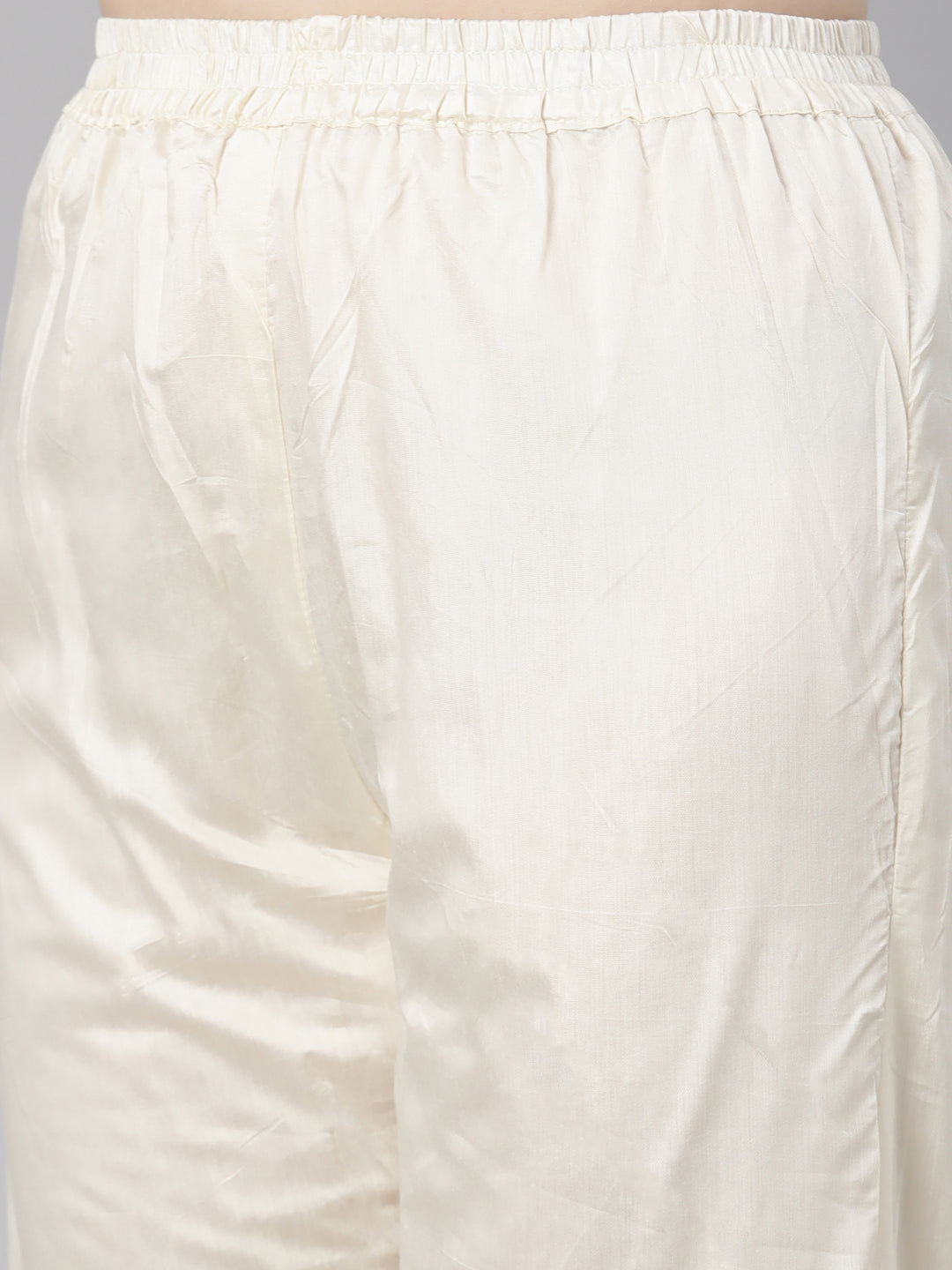 Neerus Beige embroidered kurta set with trouser and dupatta - detail view 2