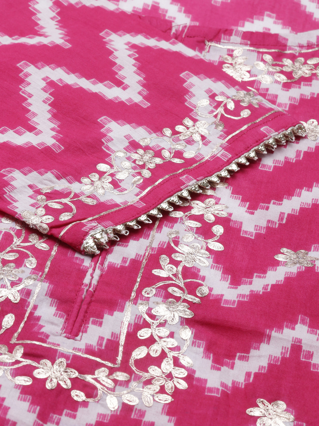 Neerus Pink cotton solid kurta - detail view 8