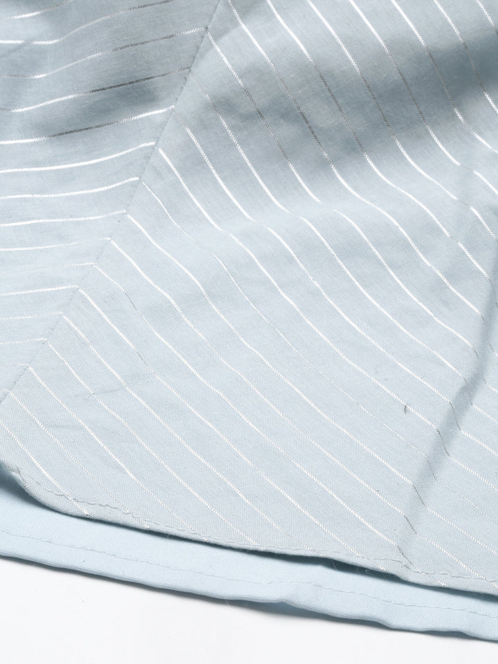 Neerus Grey woven straight kurti - detail view 5
