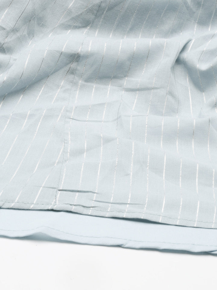 Neerus Grey woven lorex kurti - detail view 5