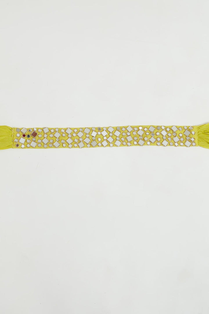 Neerus Yellow georgette embroidered anarkali suit set - detail view 3