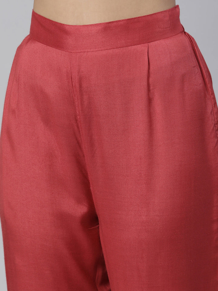 Neerus Beige printed kurta set with trouser - detail view 2