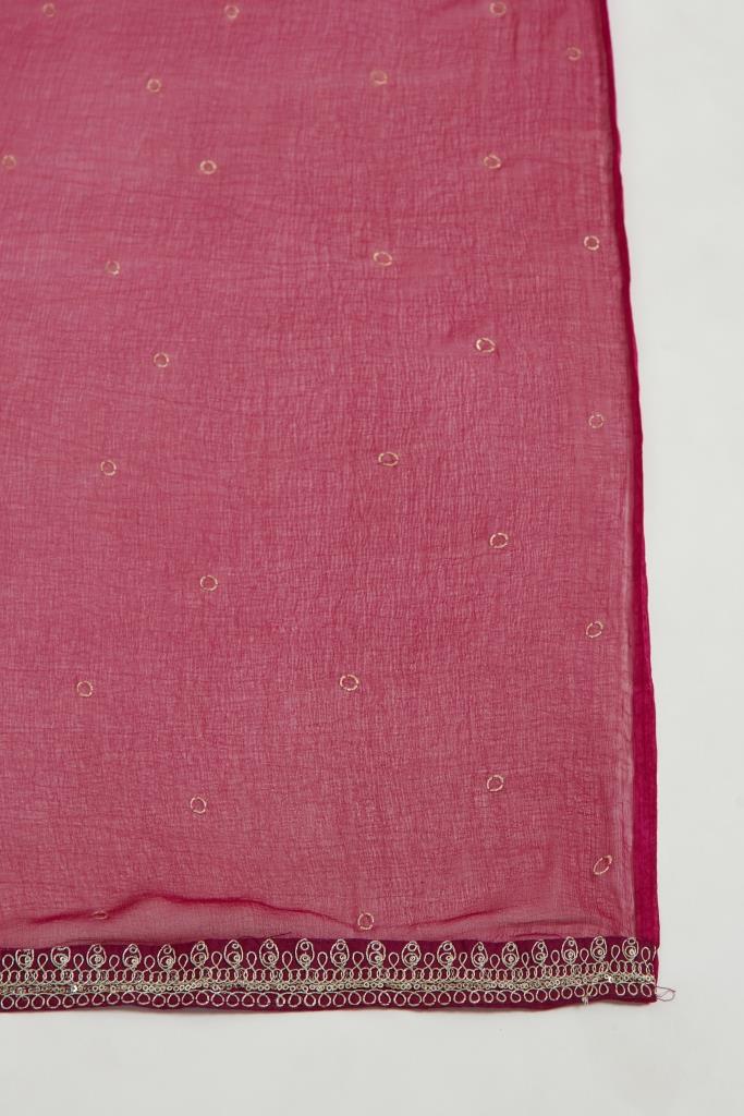 Neerus Maroon georgette printed suit set - detail view 4