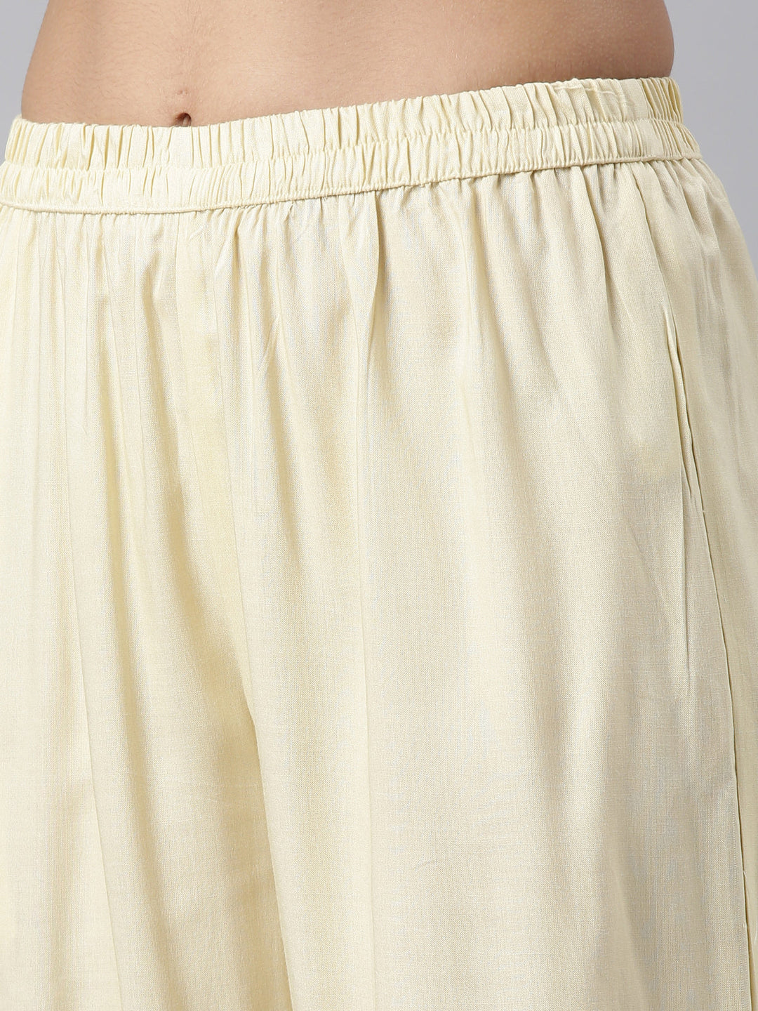 Neerus Beige printed kurta set with trouser and dupatta - detail view 2