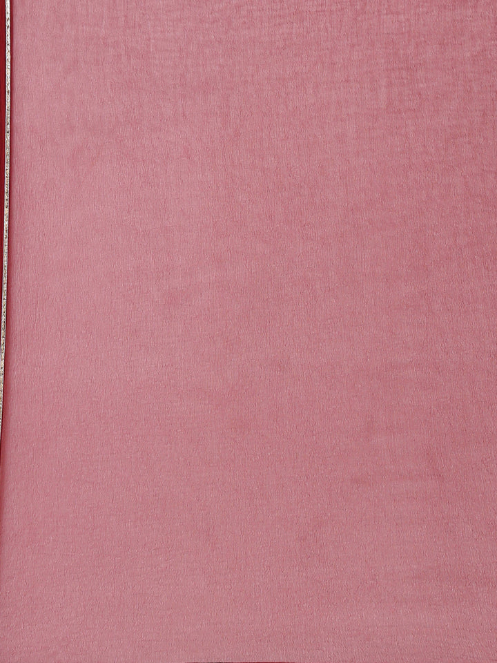 Neerus Maroon printed kurta set with trouser and dupatta - detail view 3