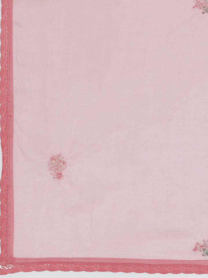 Neerus Orange organza embroidered suit set - detail view 4