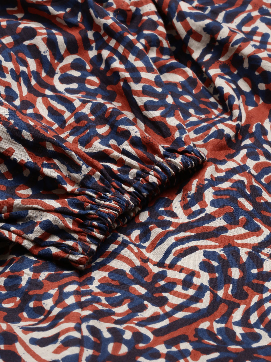 Neerus Brown cotton printed anarkali dress - detail view 4