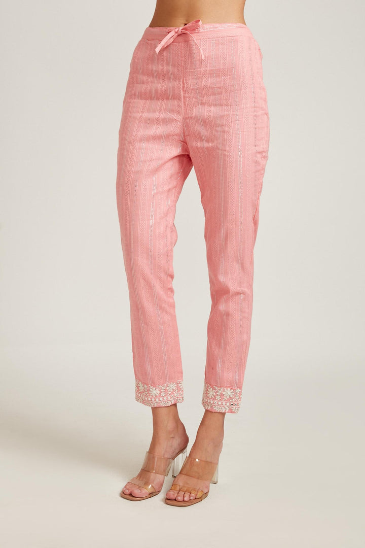 Neerus Pink cotton printed kurta set - detail view 3