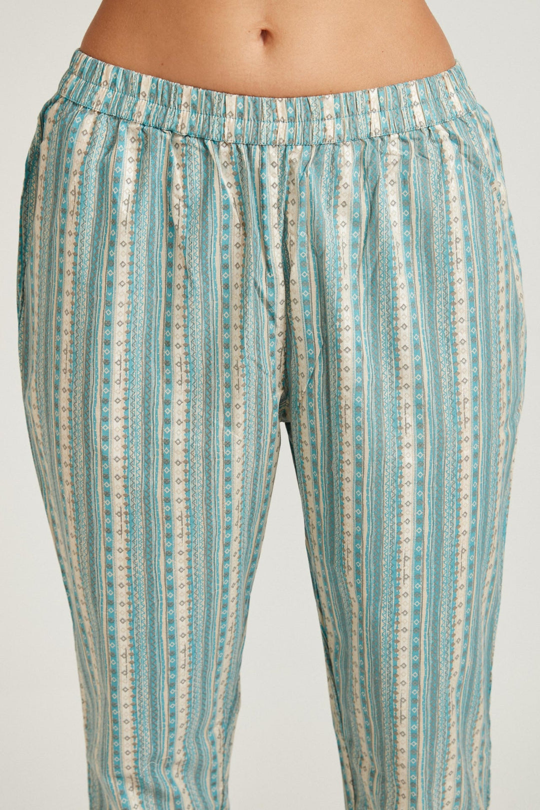 Neerus Green cotton printed kurta set - detail view 1