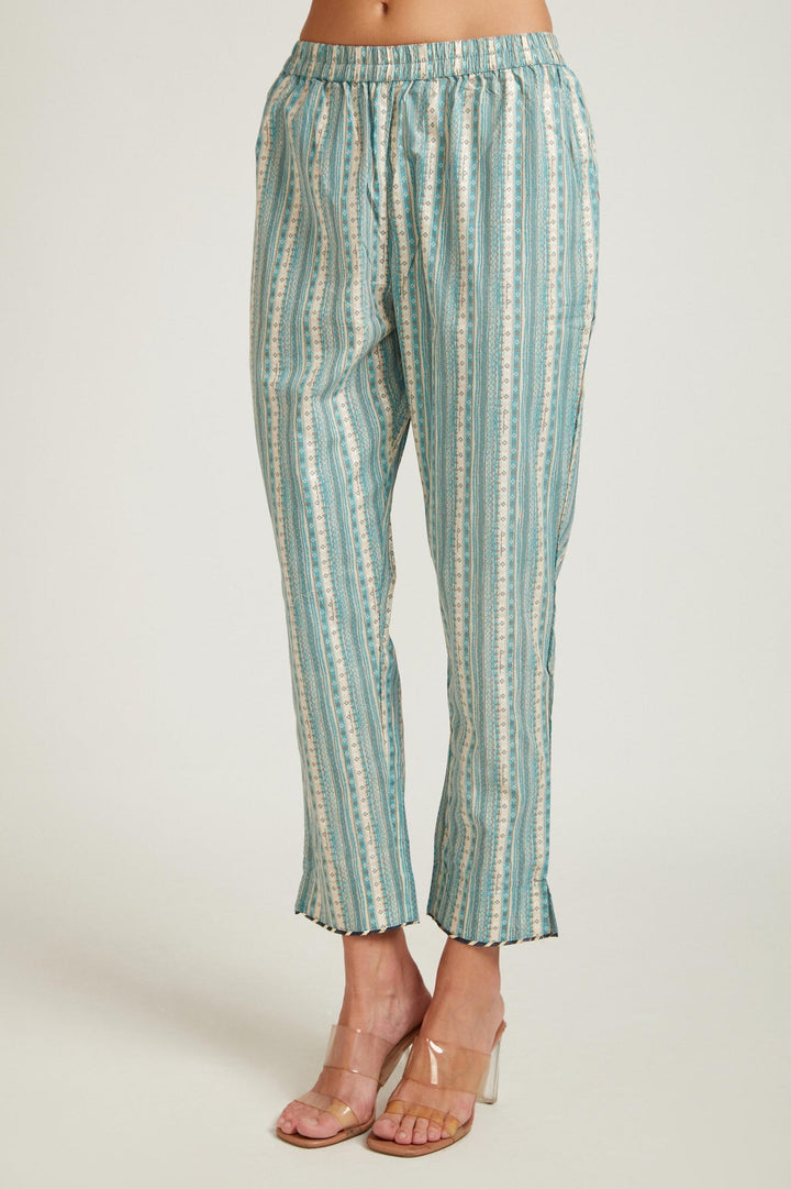 Neerus Green cotton printed kurta set - detail view 2