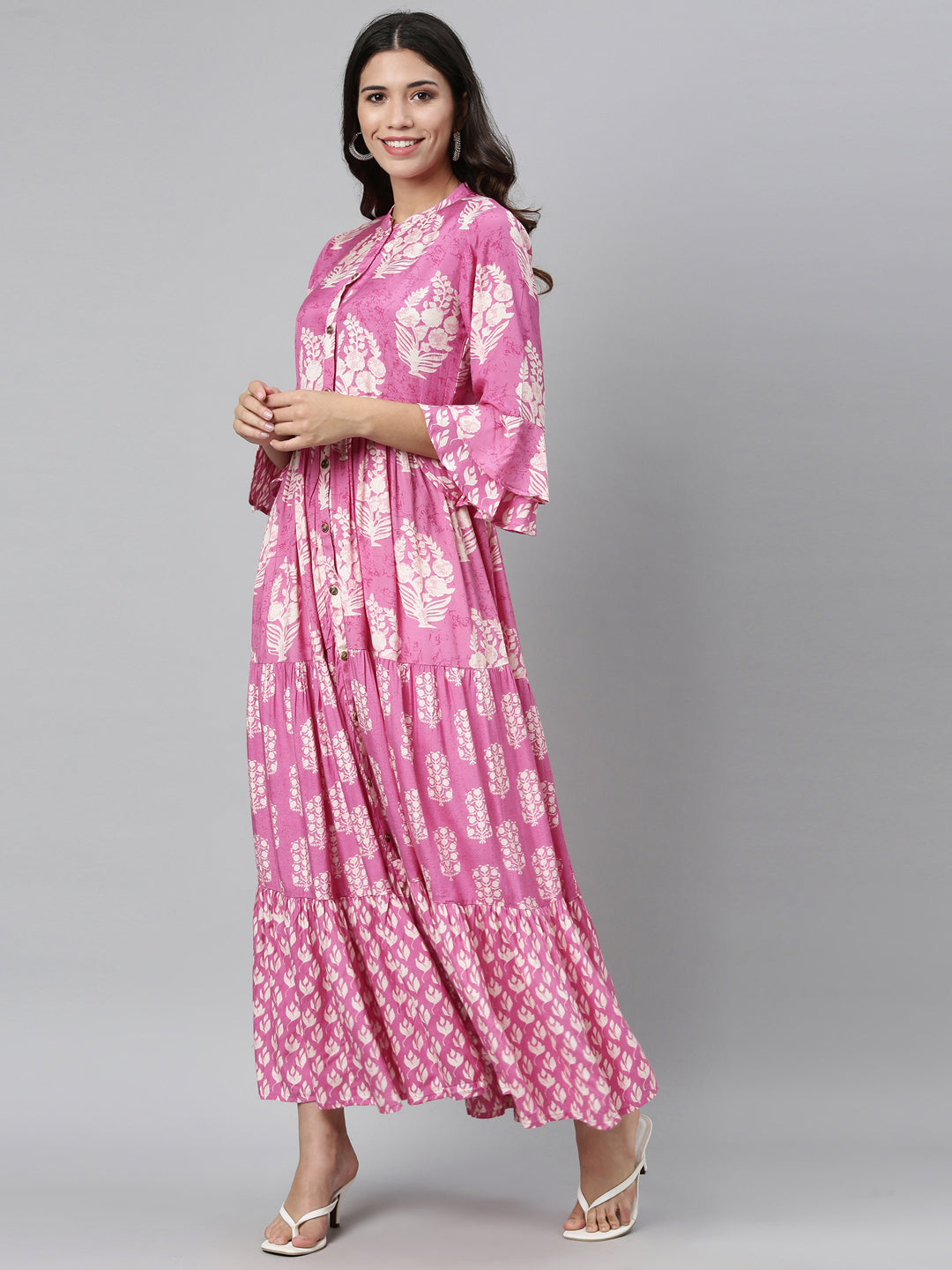 Neerus Pink shantoon printed kurti - detail view 3