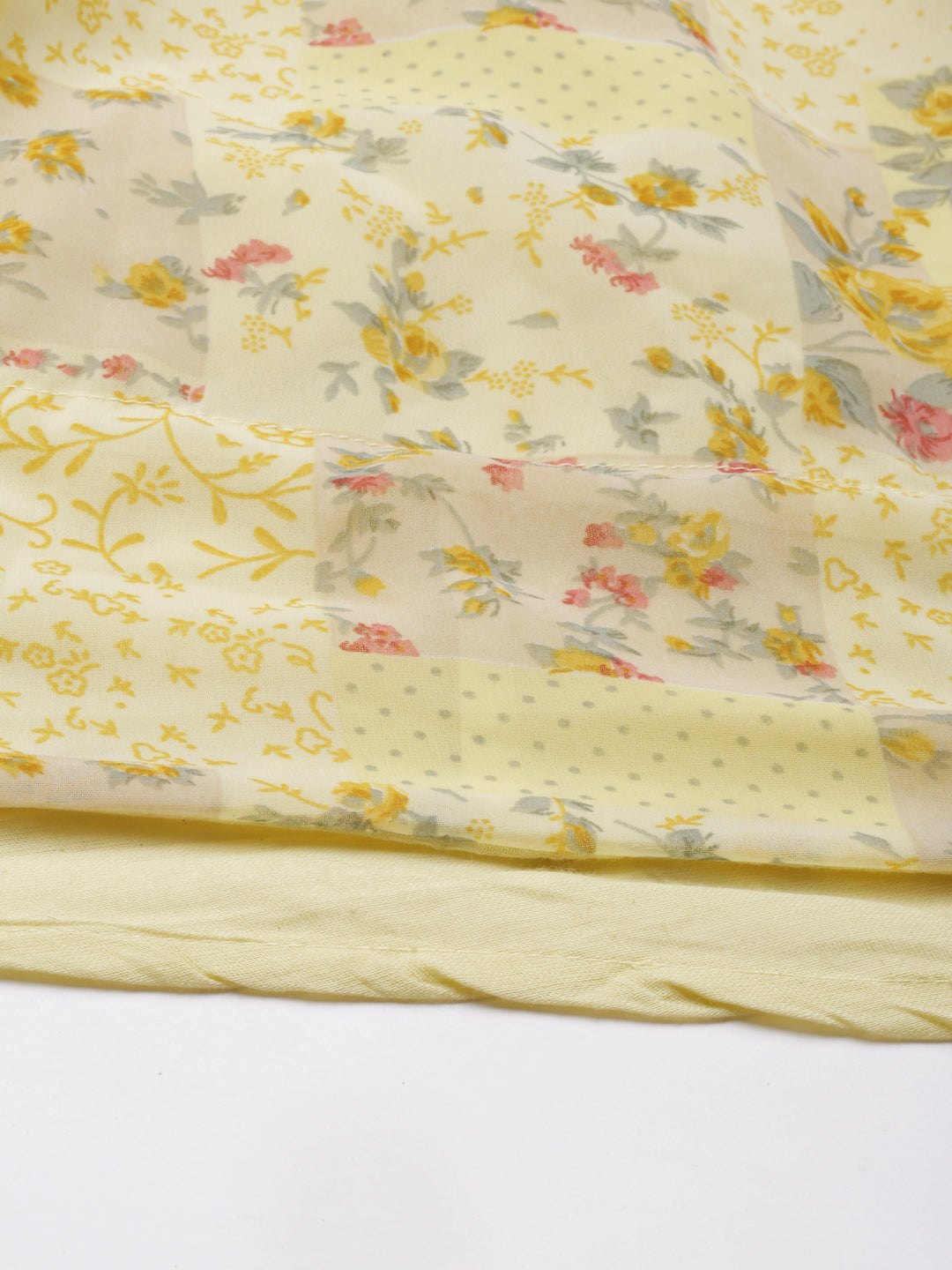 Neerus Yellow Georgette Gown - detail view 5
