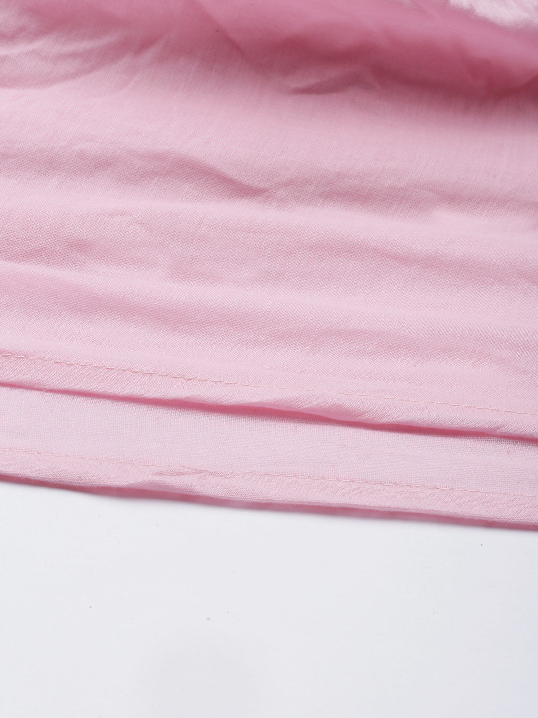 Neerus Pink cotton solid kurti - detail view 5