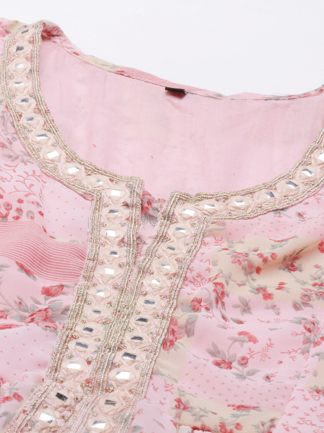 Neerus Pink georgette maxi gown - back view