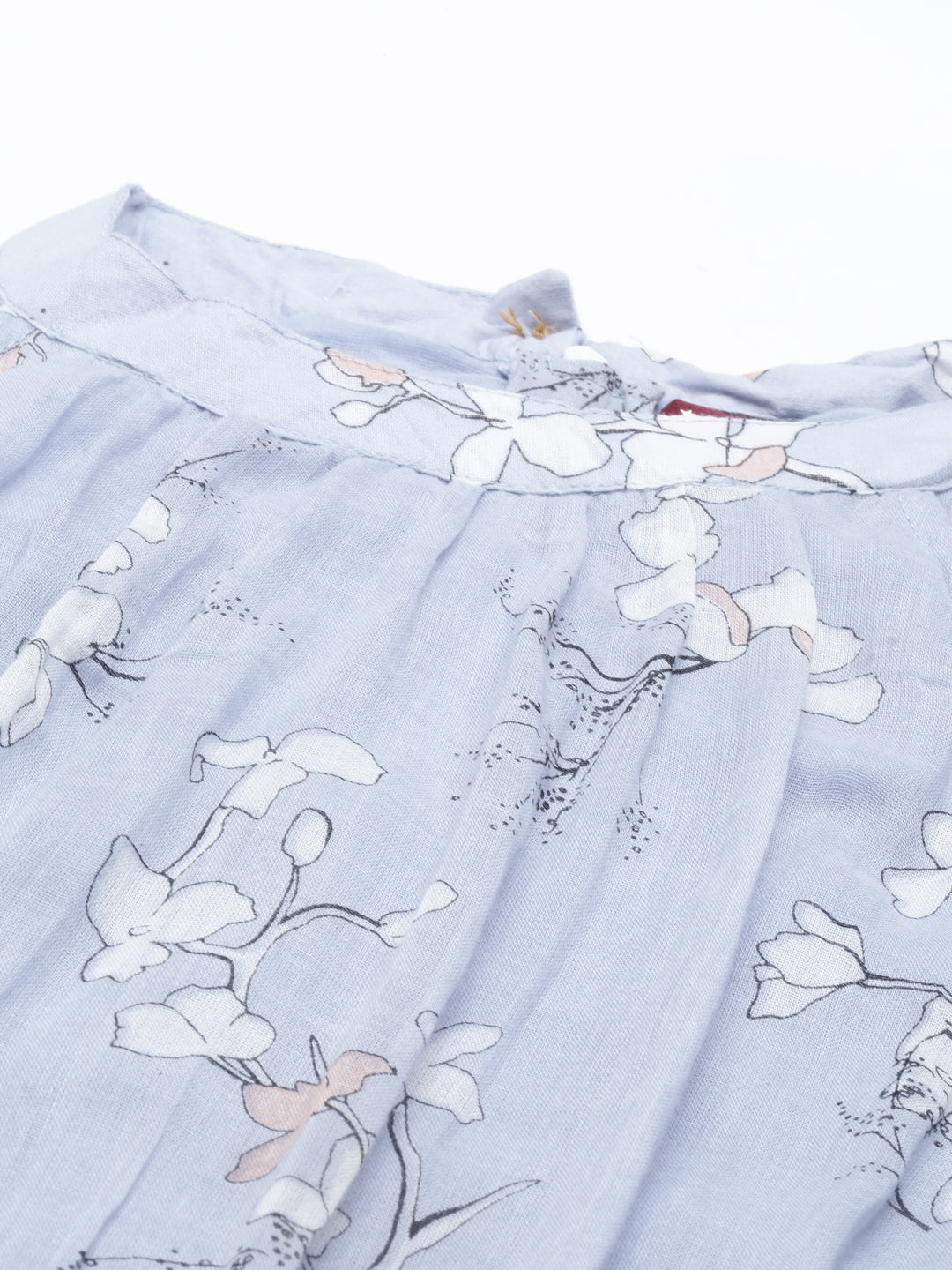 Neerus Grey Georgette Straight Kurta - side view