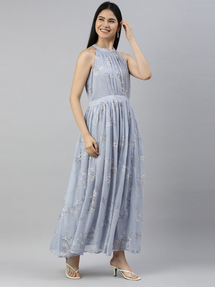 Neerus Grey Georgette Straight Kurta - detail view 2