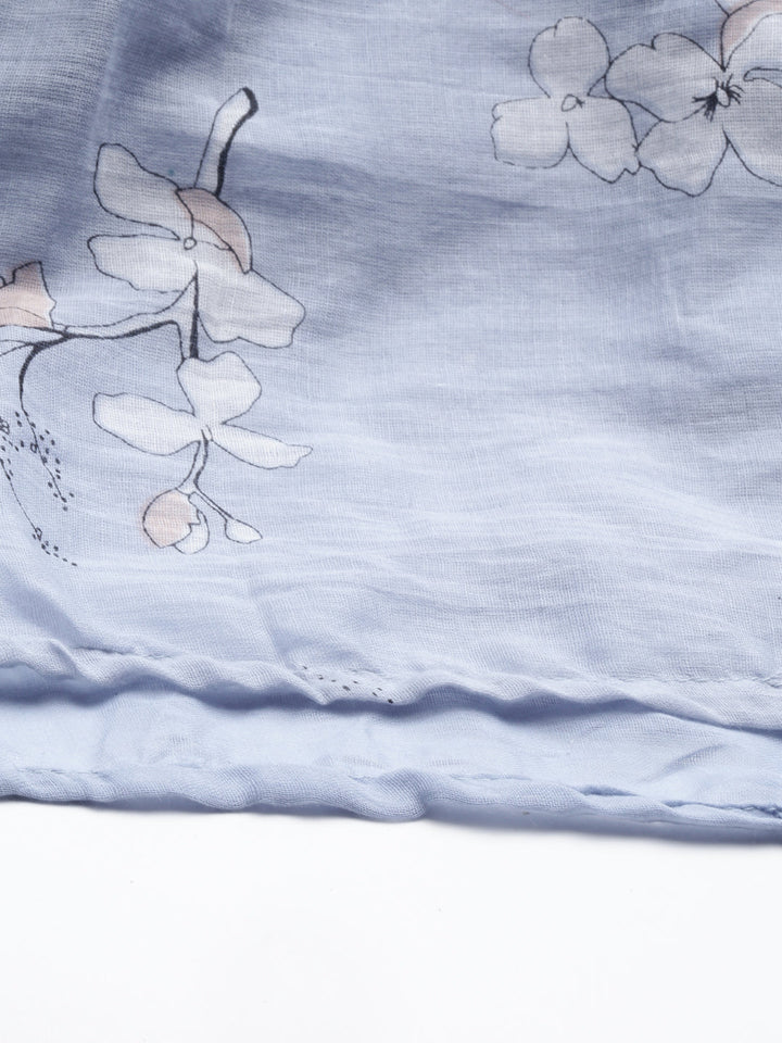 Neerus Grey Georgette Straight Kurta - detail view 5