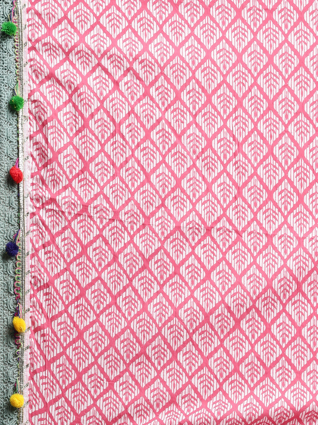Neerus Pink jute cotton embellished kurta set - detail view 4