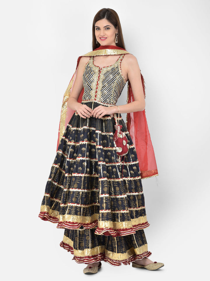 Neerus Blue Rayon Solid Kurta - back view