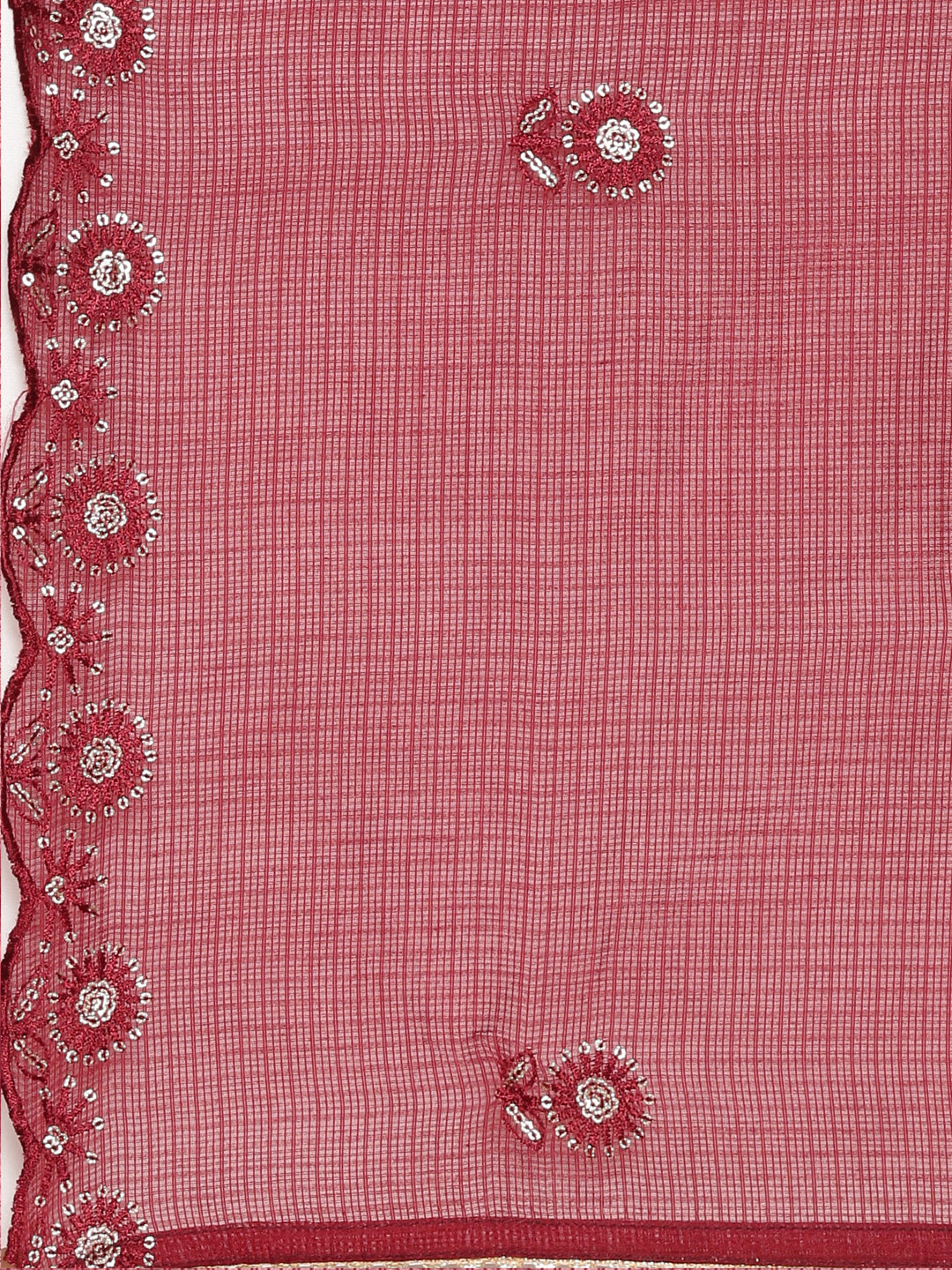 Neerus Maroon printed sharara set straight kurta with dupatta - detail view 4
